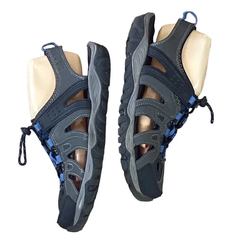 Ozark‎ Trail Men's Closed Toe Fisherman Sandals Hiking Sz 8 Gray/Black/Blue 263D